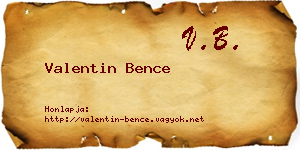 Valentin Bence névjegykártya