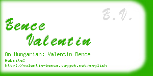 bence valentin business card